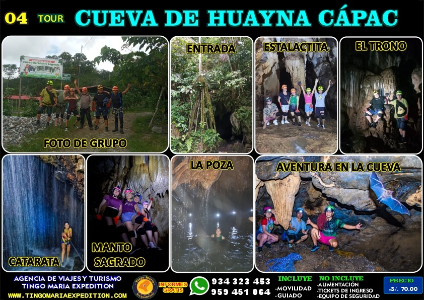 Agencia de viajes, tingo maria, cueva de huayna capac, aventura